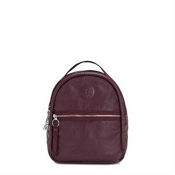 Kipling Kae Klassiska Metallic Ryggsäck Vinröda | SE 1629UZ